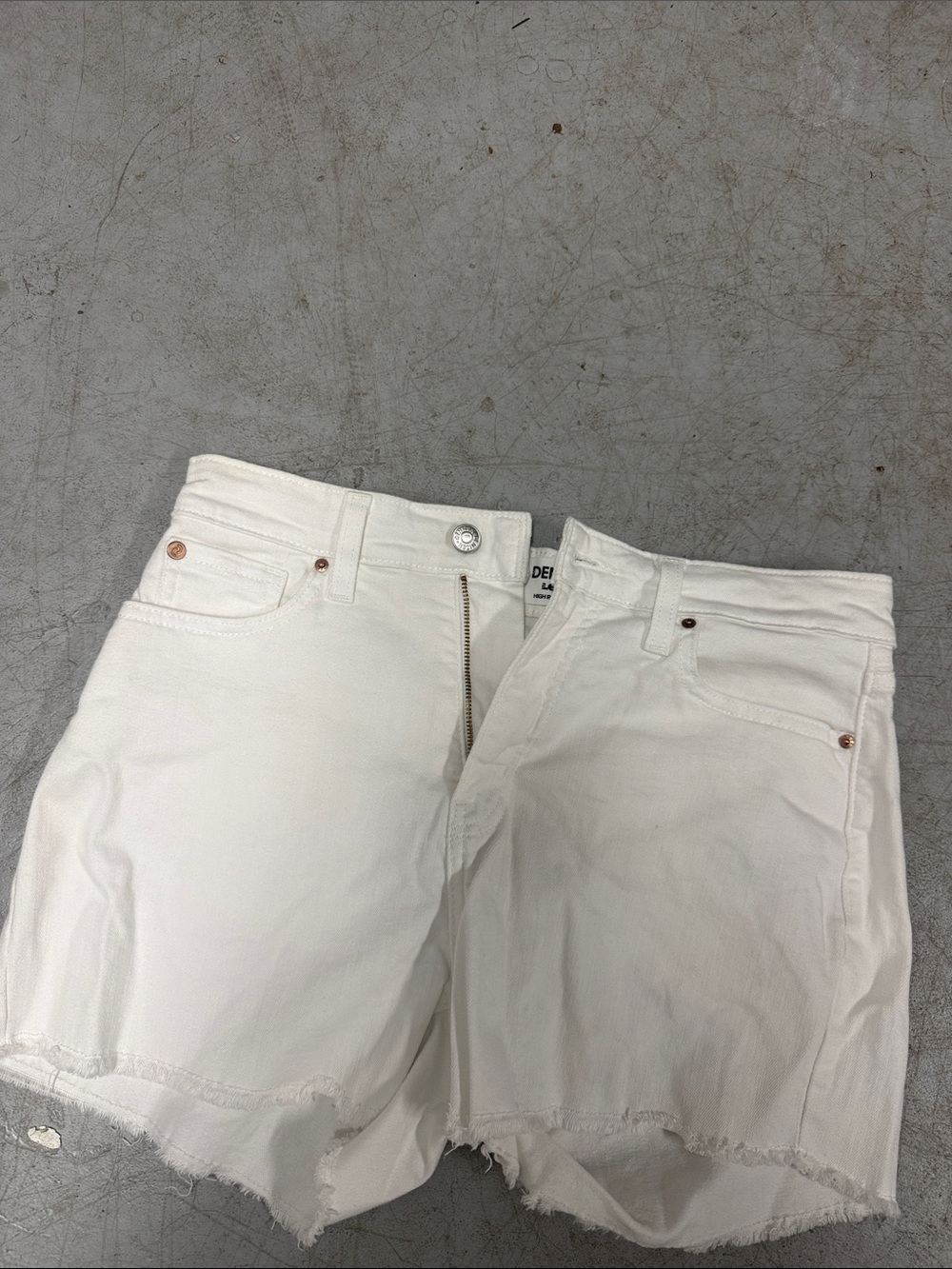 White Cutoff Denim Shorts - High Waist Size 10 Waist 30 - NWOT - Never Worn